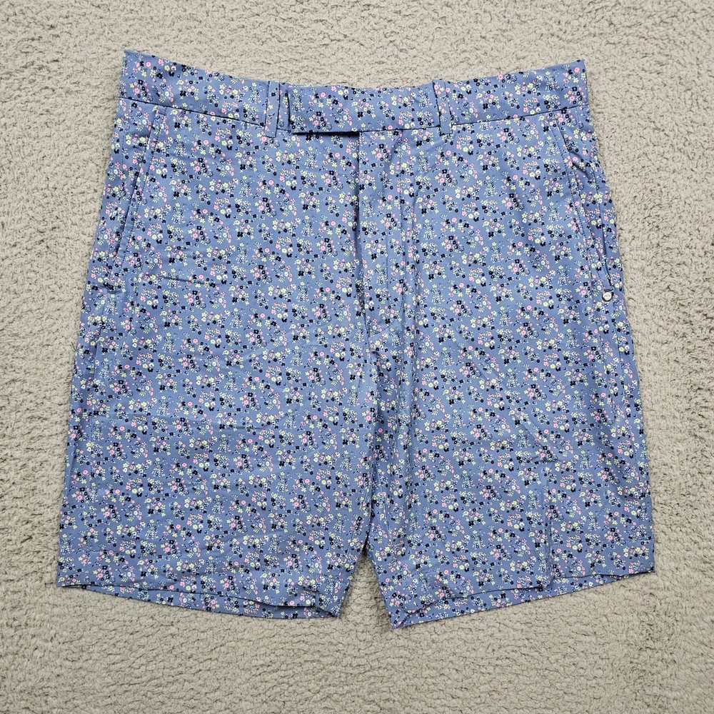 RLX Ralph Lauren Shorts Mens 32 Blue Floral Printed Golf Performance Chino 9