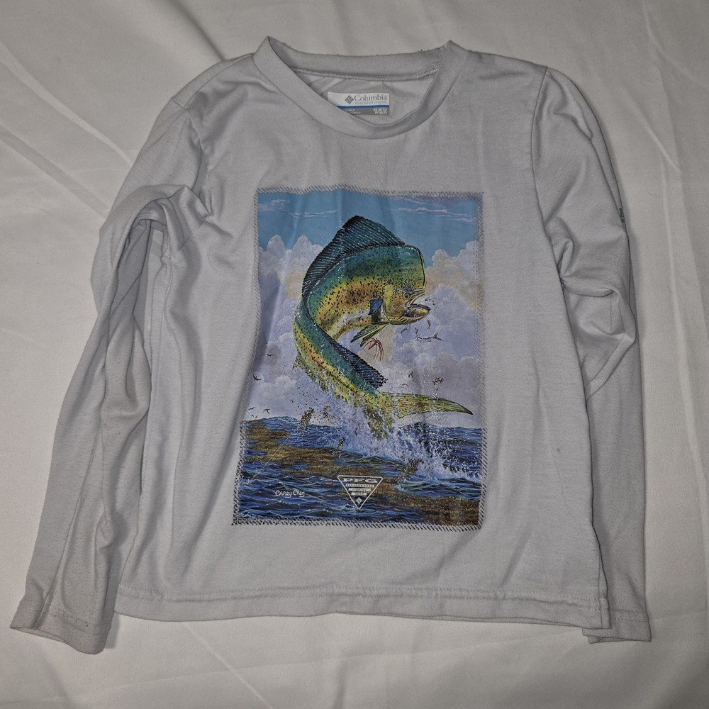 Columbia PFG - Youth XS - White - Lightweight Long Sleeve Shirt