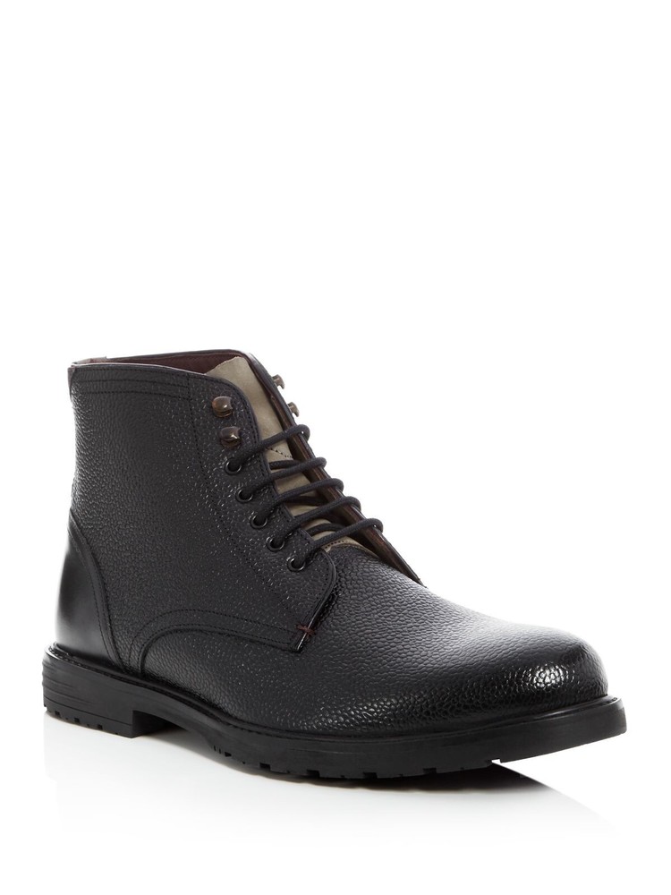 TED BAKER Black Karusl Leather Hiking Boots for Men Size 10.5