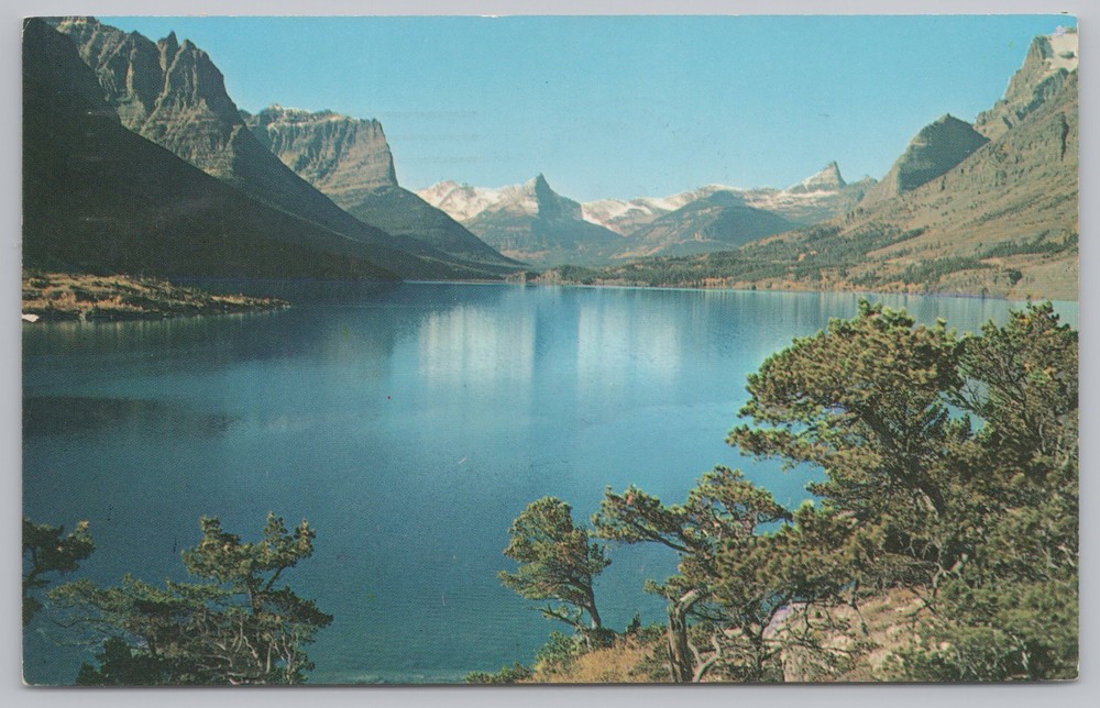 National & State Parks~Glacier National Park~St Mary Lake~Vintage Postcard