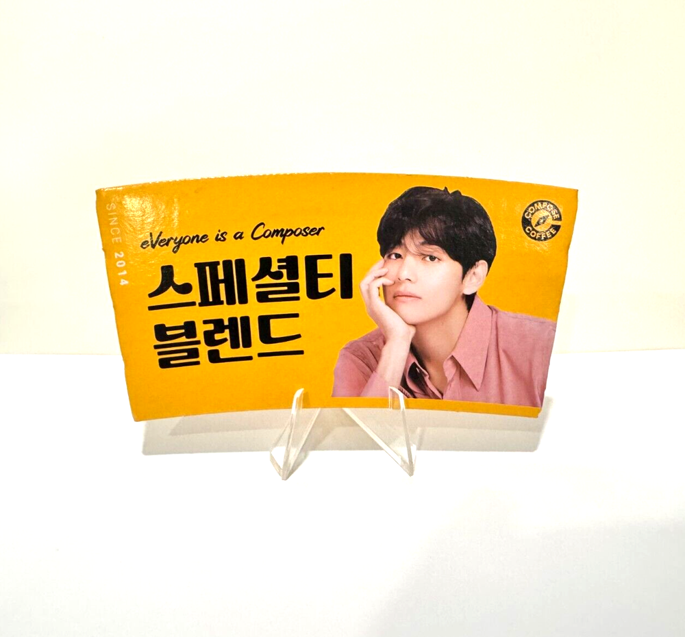 BTS V Tae Taehyung Compose Coffee Cup Holder Kpop RARE