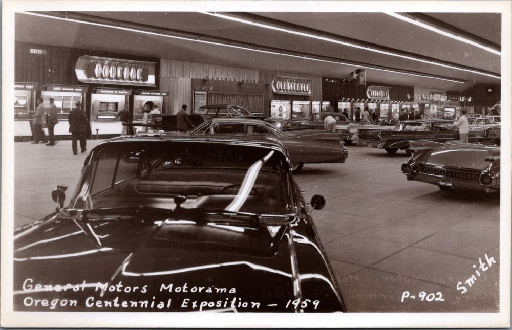 1959 GM Motorama Oregon Centennial Exposition RPPC Classic Cars