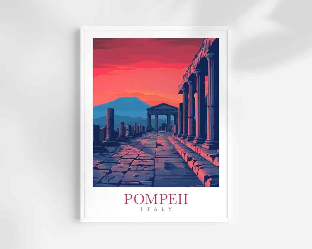 Pompeii Travel Print Art Pompeii Poster Italy Wall Art Decor Pompeii Gift