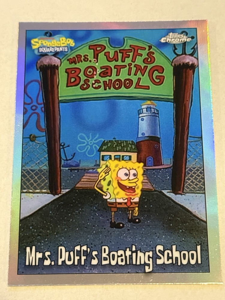 2025 Topps Chrome Spongebob #123 Mrs. Puff's Boating School Refractor