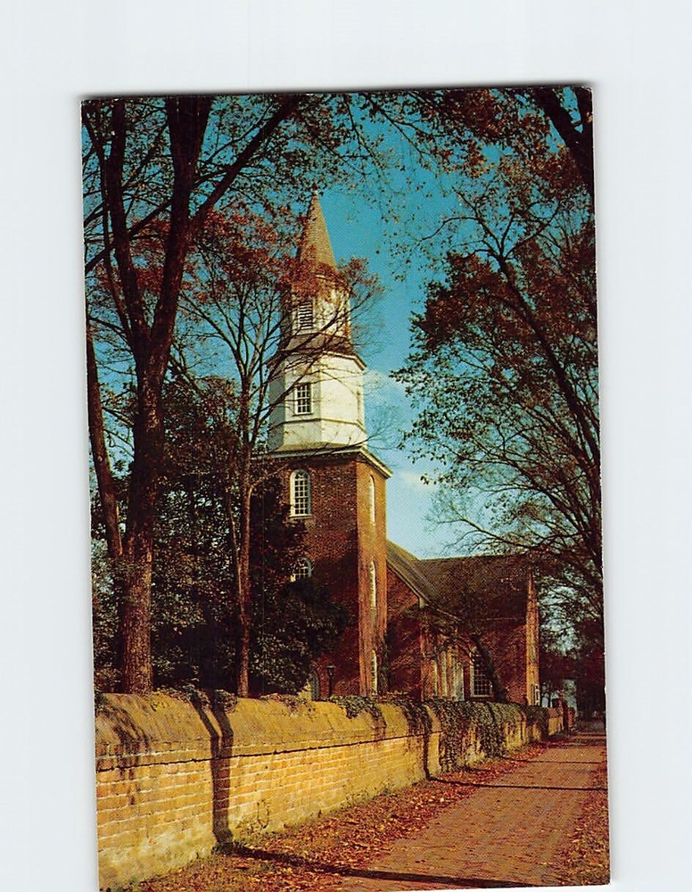Postcard Bruton Parish Church Williamsburg Virginia USA