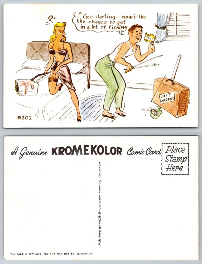 Vintage KROMEKOLOR Comic Postcard 