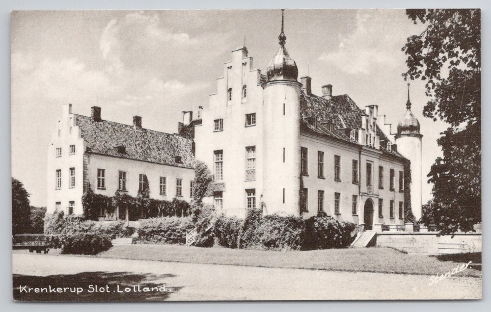 Krenkerup Castle Lolland Denmark RPPC Stenders Forlag Vintage Postcard
