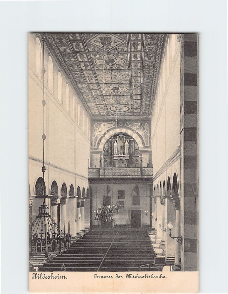 Postcard Inneres des Michaeliskirche Hildesheim Germany