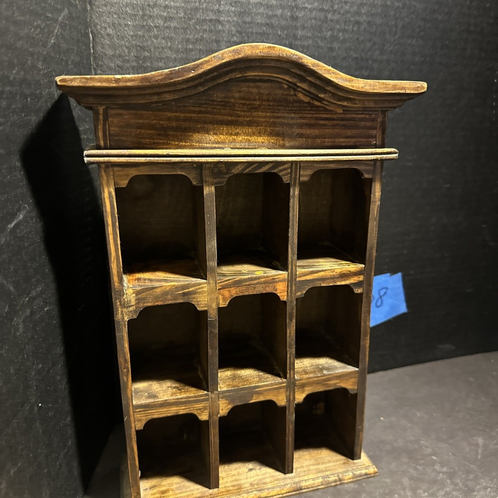 Vintage Wooden Wall Curio Shelf Shadow Box Display Cabinet 14” x 8”inches #R108