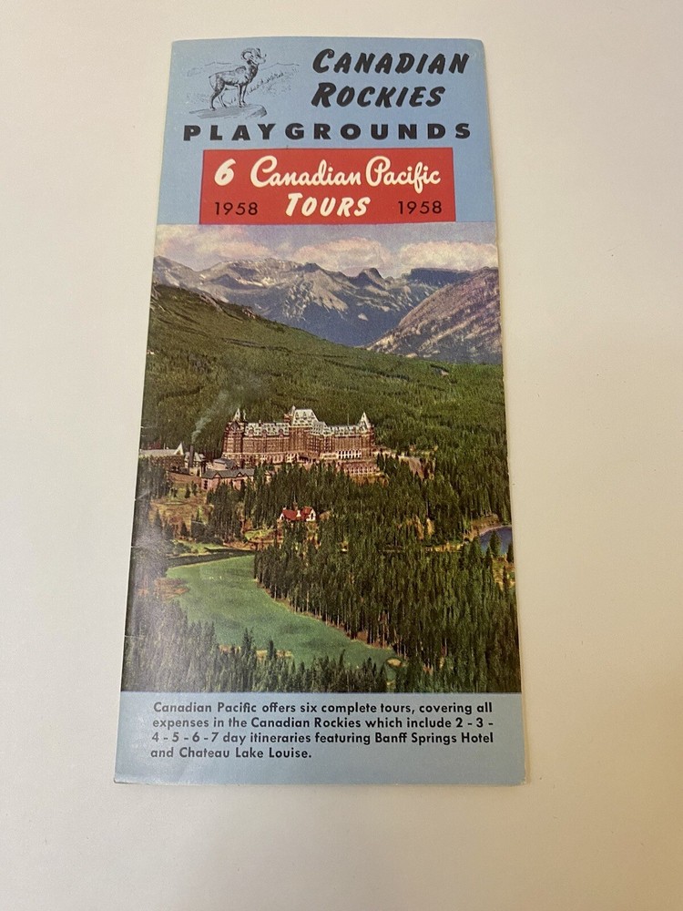 Canadian Rockies Playground 1958 Travel Brochure Pamphlet Vintage 6 Tours