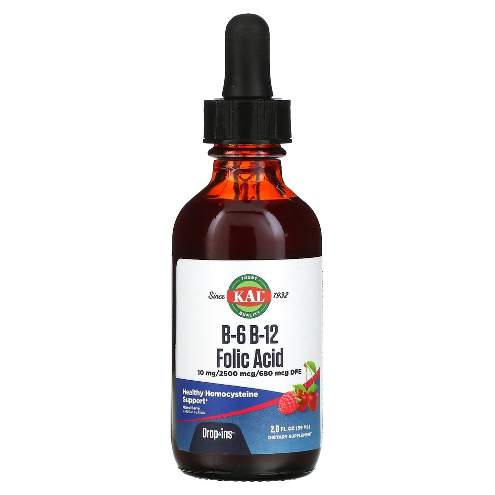 B-6 B-12 Folic Acid,  Mixed Berry, 2 fl oz ( 59 ml)-image