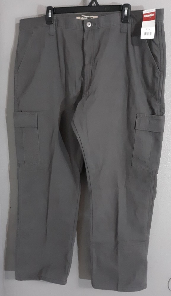 Men's Wrangler Authentics Gray Winter Cargo Pants Comfort Fit 42x30