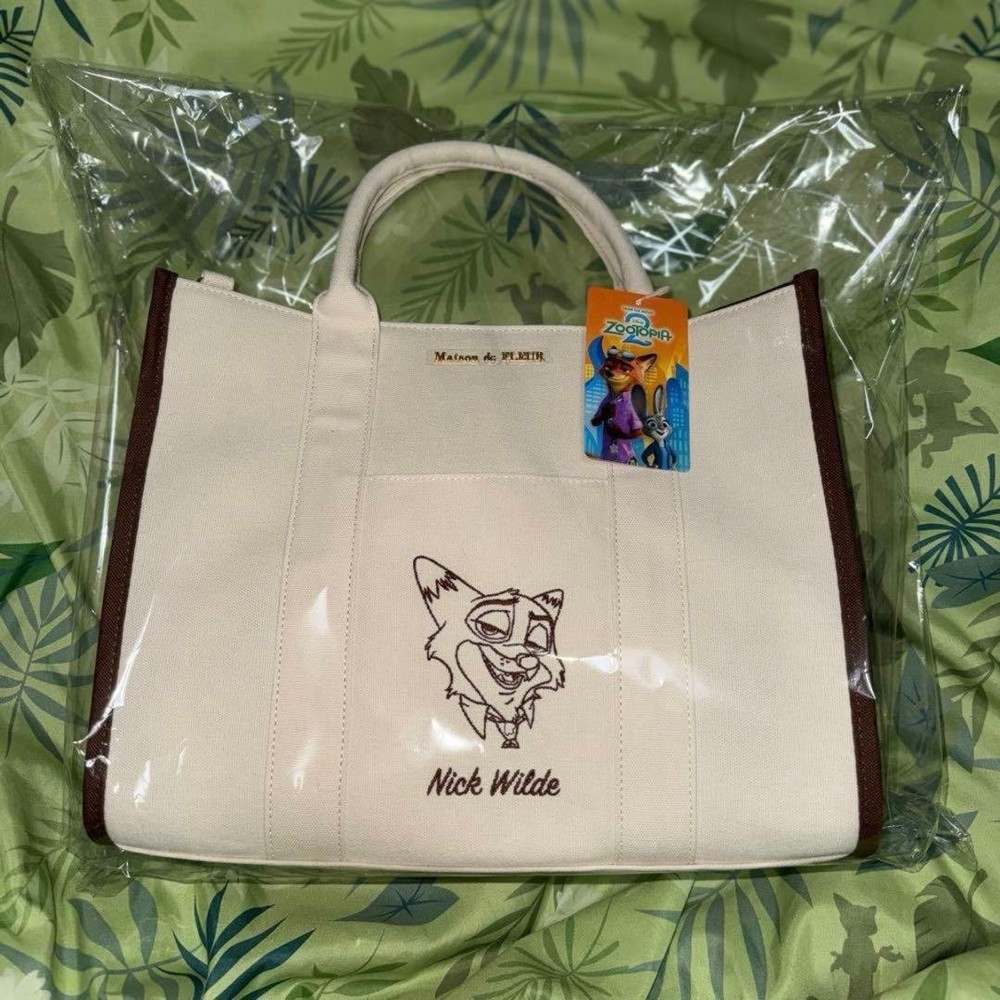 Maison de Fleur Disney Zootopia Nick Wild 2WAY Canvas Tote Bag New