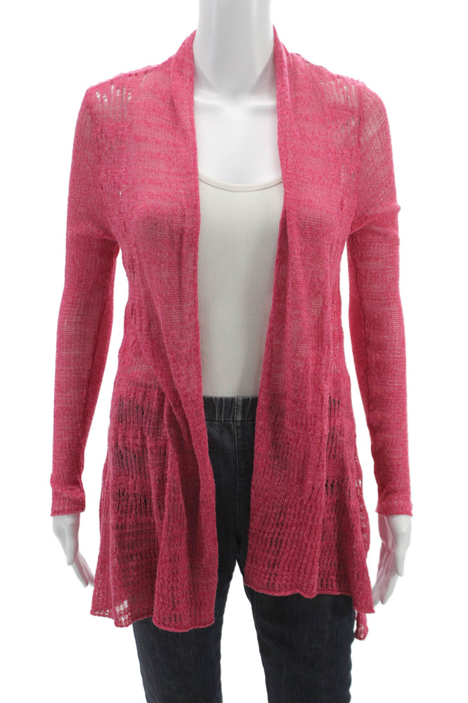 Eileen Fisher Women Cardigan V Neck Long Sleeve Pink Cotton Size SFree Shipping in US $100+ Orders | $6.95 Orders Below