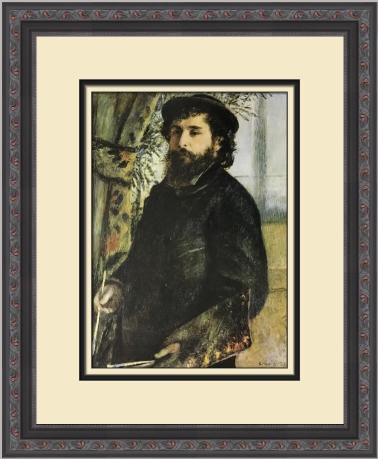 Pierre Auguste Renoir Portrait of Claude Monet Custom Framed Print