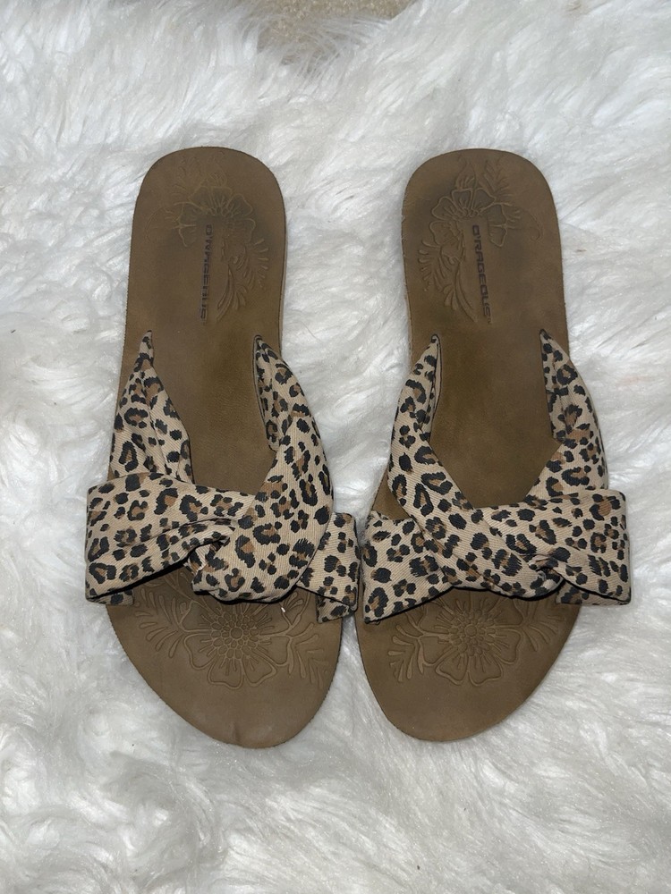 O'Rageous Women's Leopard Print Sandals, Size 8