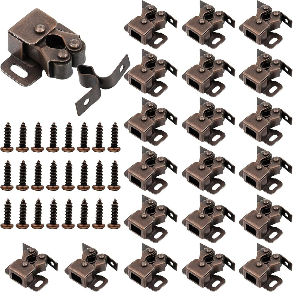 Bonuci Cabinet Door Latch and Catch Hardware Roller Brown Antique Copper
