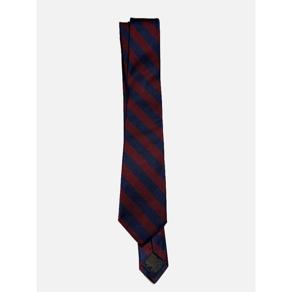 Brooks Brothers Tie Mens OS Burgundy Navy Striped Silk Rep Business Classic