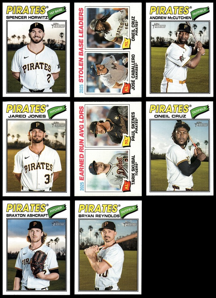 2026 Topps Heritage Pirates Almost Complete Team Set 8 - NM/MT 7260903