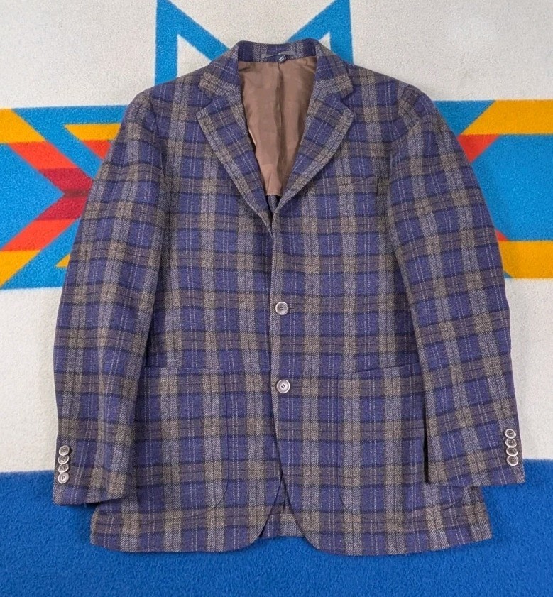 Suitsupply Ormezzano Wool Plaid Blazer Jacket Soft Tweed Sport Coat Size 36 R