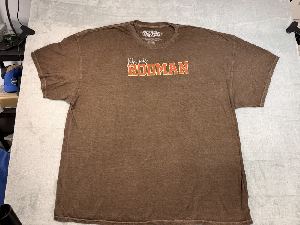 Dennis Rodman The Worm #91 Men’s 3XL Graphic T-Shirt Brown Official Rodzilla