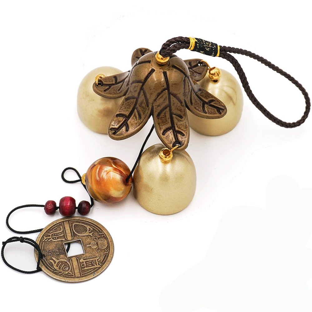 3 Bells Lucky Wind Chimes Feng Shui Wind Bell for Good Luck Home Garden Hangi...