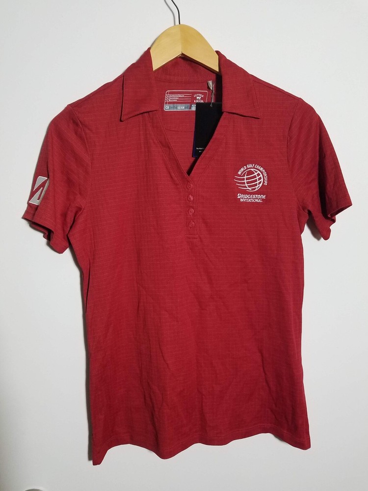 NWT WOMEN'S CUTTER & BUCK POLO, SIZE: M, COLOR: RED (J494)