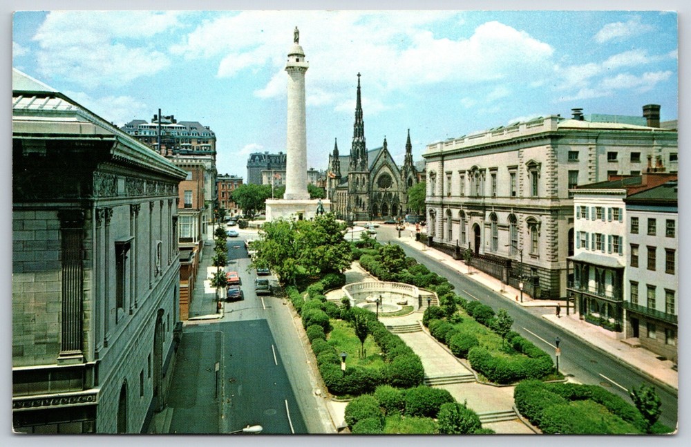 Postcard Washington Monument And Mt. Vernon Place, Baltimore, Maryland Unposted