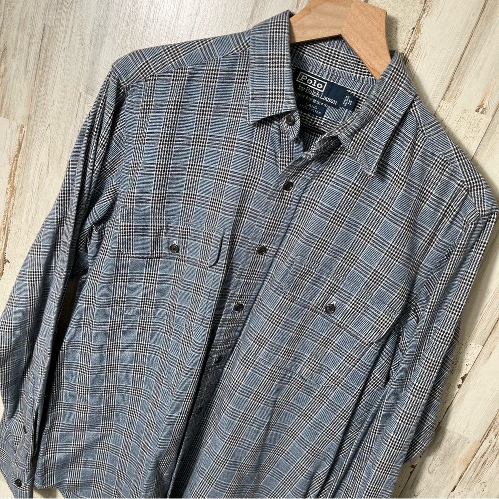 Polo Ralph Lauren Plaid Long Sleeve Button Up Shirt Flannel Lang Mens Medium