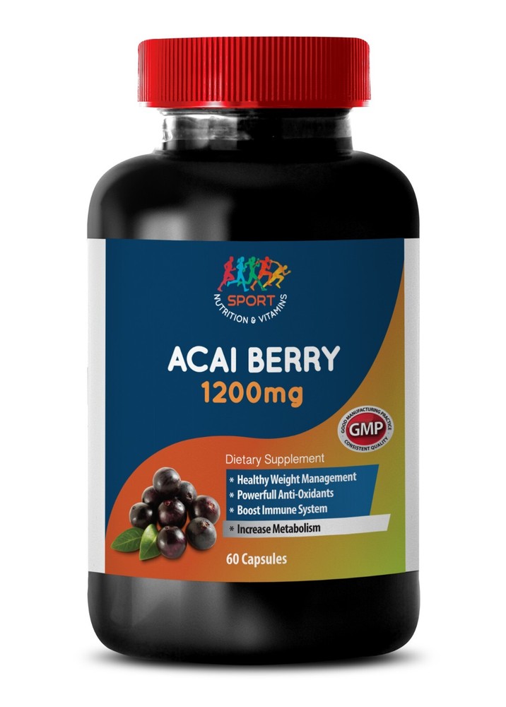 Acai Berry Extract Capsules for Digestive Health - 60 Count 1B Strength-image