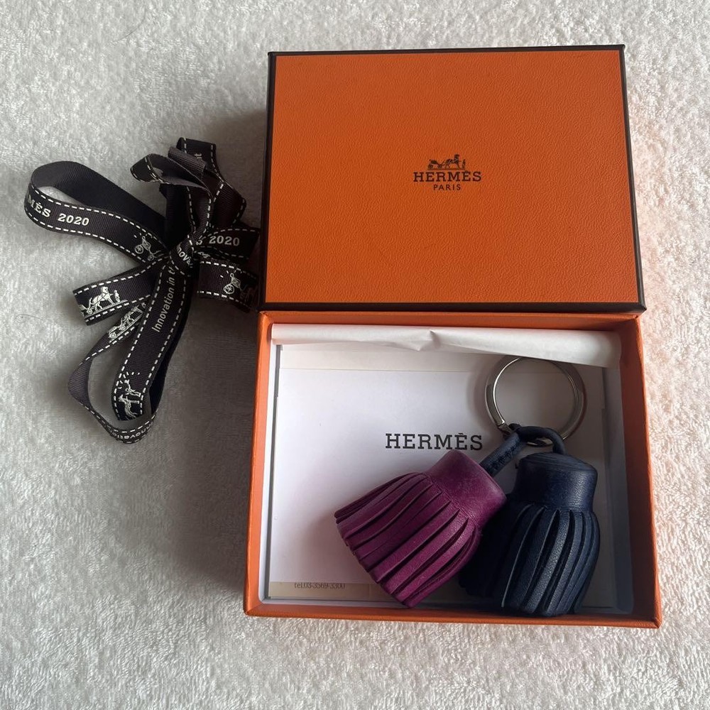 Hermes Carmen Duo Charm Fringe Keychain in Gold and Palladium