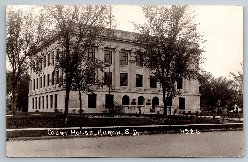 Postcard RPPC Huron South Dakota Beadle County Court House Real Photo