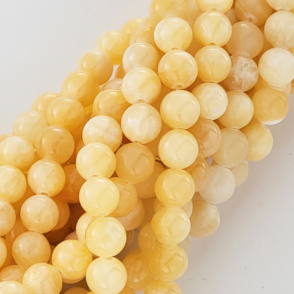 Golden Calcite Beads Honey Gemstone Natural Smooth round 6mm 8mm 10mm