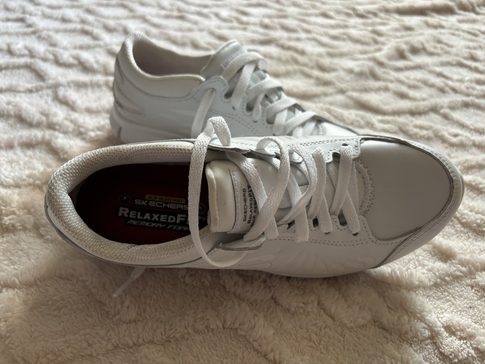 SKECHERS Relaxed Fit Memory Foam Comfort White Women's Slip Resistant Sneakers