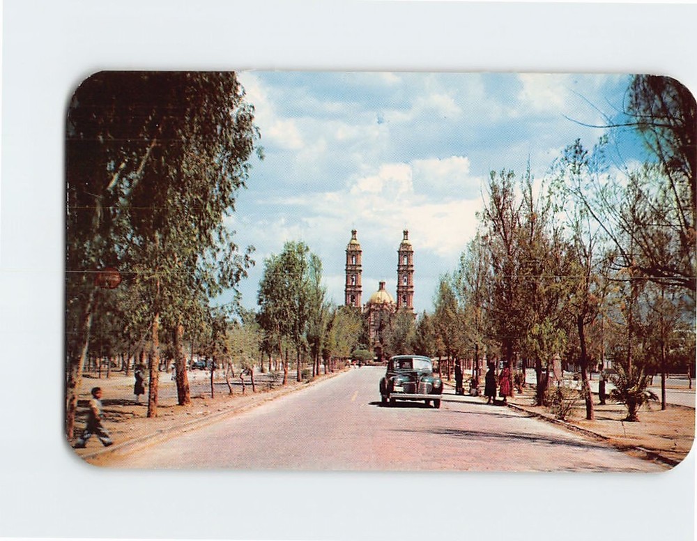 Postcard Avenue and Sanctuary of Guadalupe San Luis Potosi Mexico