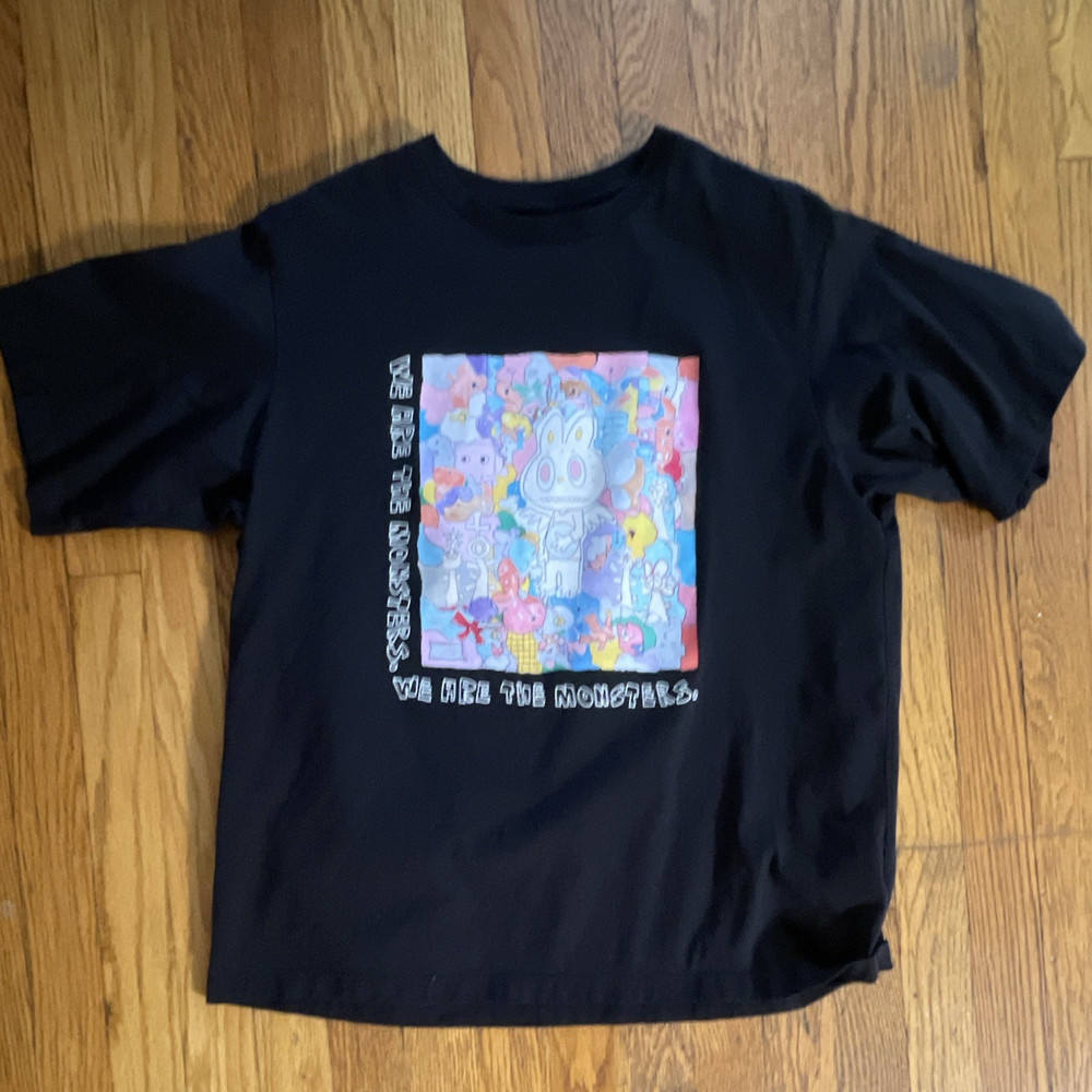 Uniqlo UT Black Labubu Graphic Print Art Crew Neck Short Sleeve T-Shirt XL