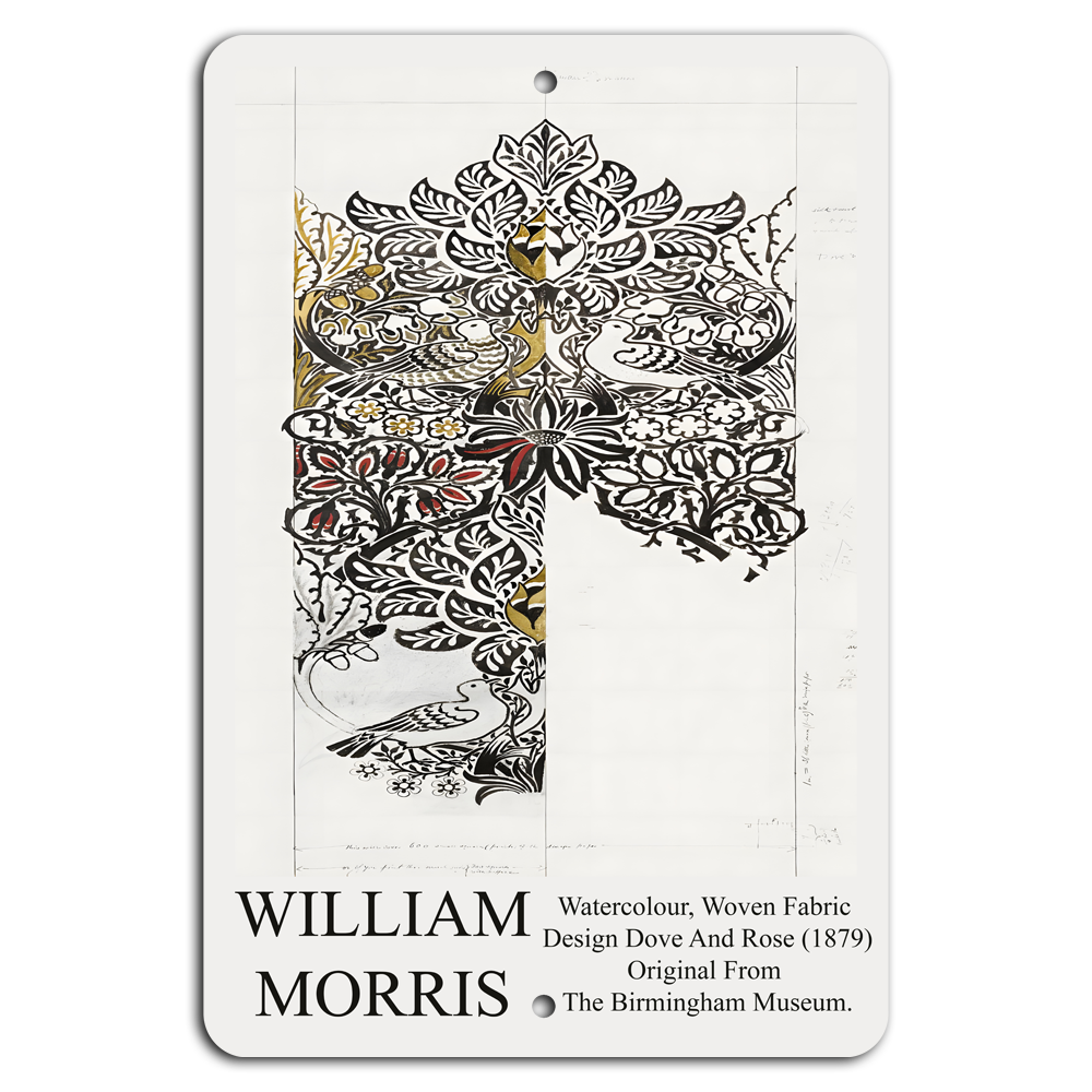 1879 Dove and Rose Art by William Morris at Birmingham Museum