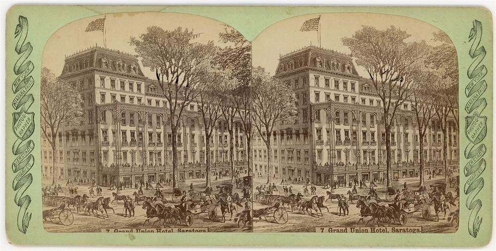 NEW YORK SV - Saratoga - Grand Union Hotel Sketch - Bierstadt 1880s