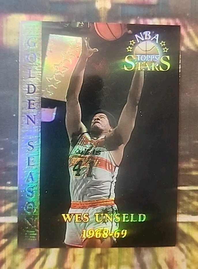 1996 Topps Stars Golden Seasons Finest Refractor Wes Unseld #96 HOF Bullets