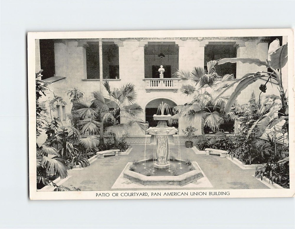 Postcard Patio Pan American Union Building Washington DC USA