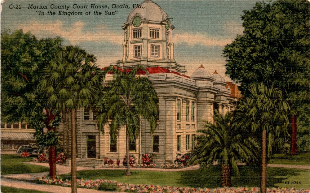 Marion County Court House, Ocala, Fla, Hicks News Agency, Inc. Postcard