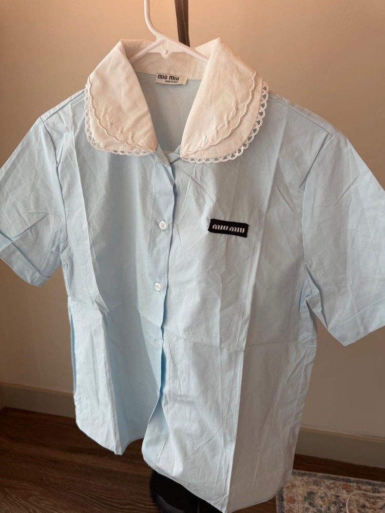 miu miu Blouse Baby Blue Women’s Size Medium