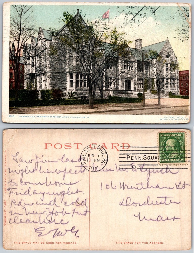 Houston Hall University of Pennsylvania Philadelphia Postcard