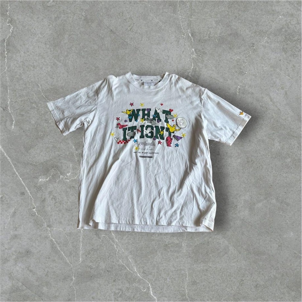 Mark Gonzales What It Isn't White Graphic T-Shirt Size L