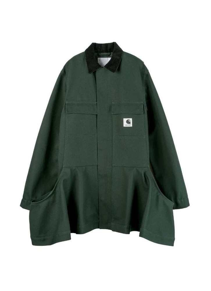 sacai x Carhartt Green Dress Coat M New Unused Fashion Outerwear