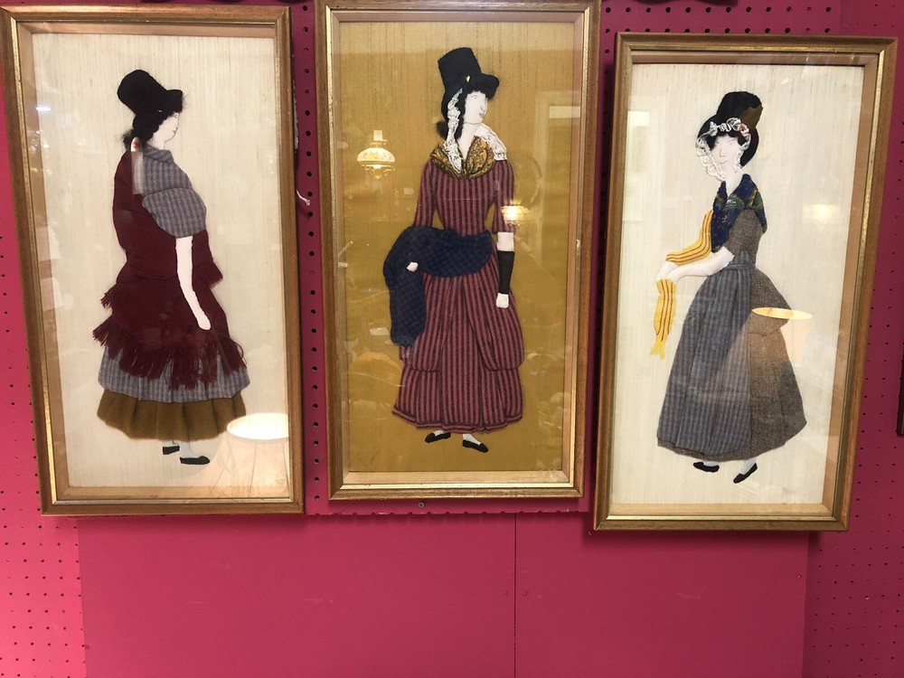 Handmade Clothes Style Victorian welsh Silhouette Ragdoll In Display Wall Mounte