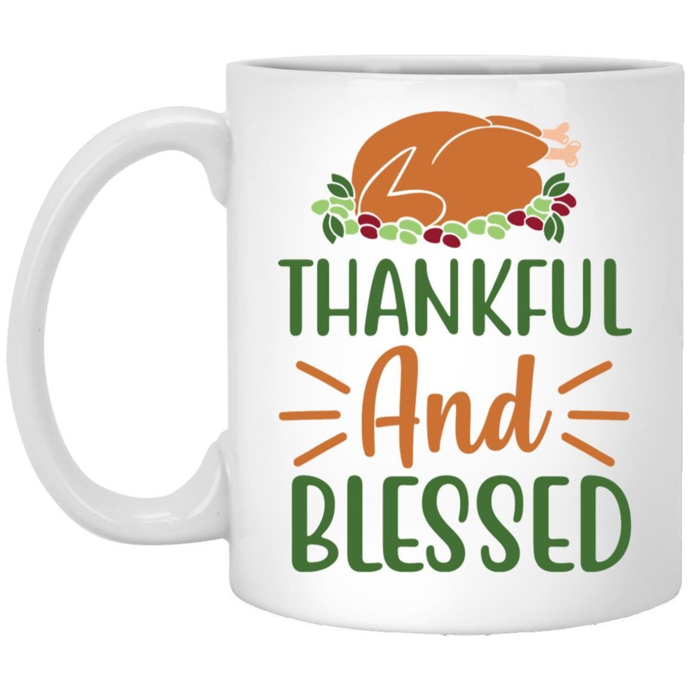 Thanksgiving Mug Thankful And Blessed Coffee Mugs Gift For Mom Dad Grandma