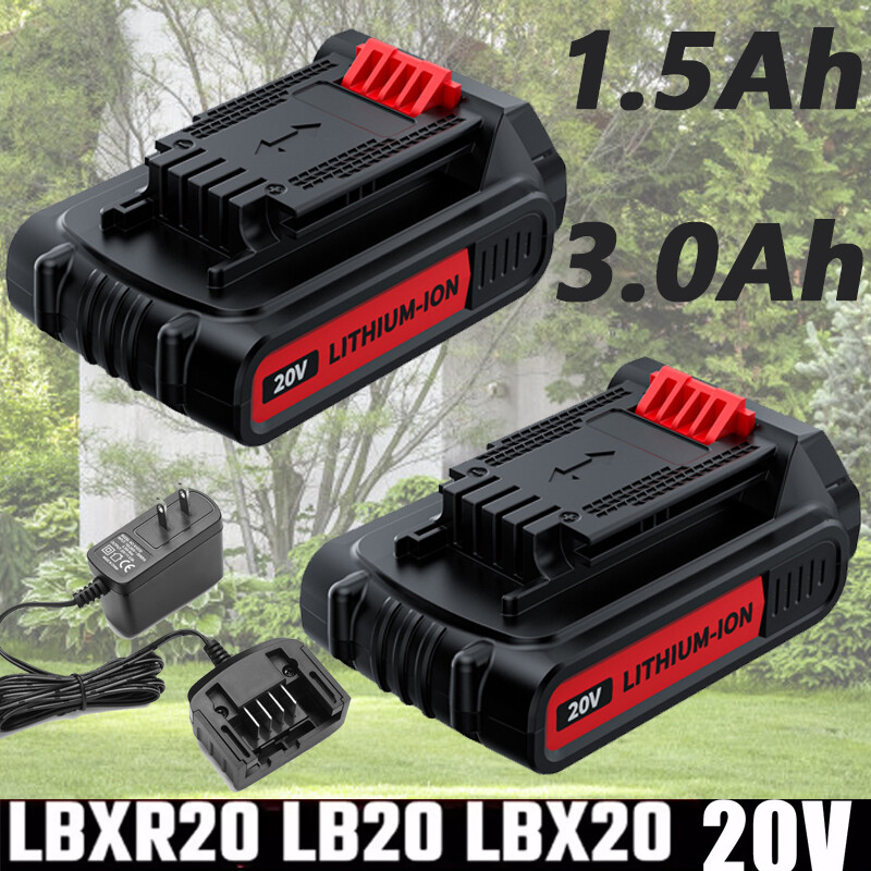 20V Black Decker LBXR20 MAX Lithium-ion Battery and Charger Replacement