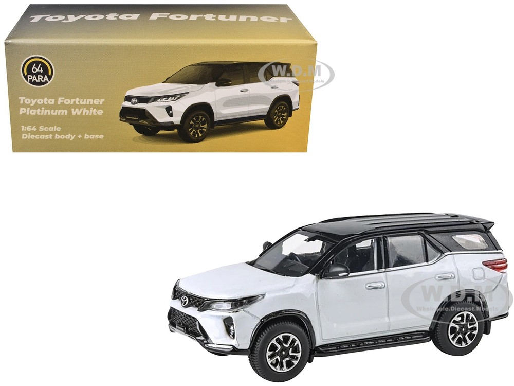 2023 TOYOTA FORTUNER PLATINUM WHITE 1/64 DIECAST MODEL CAR BY PARAGON PB-55721