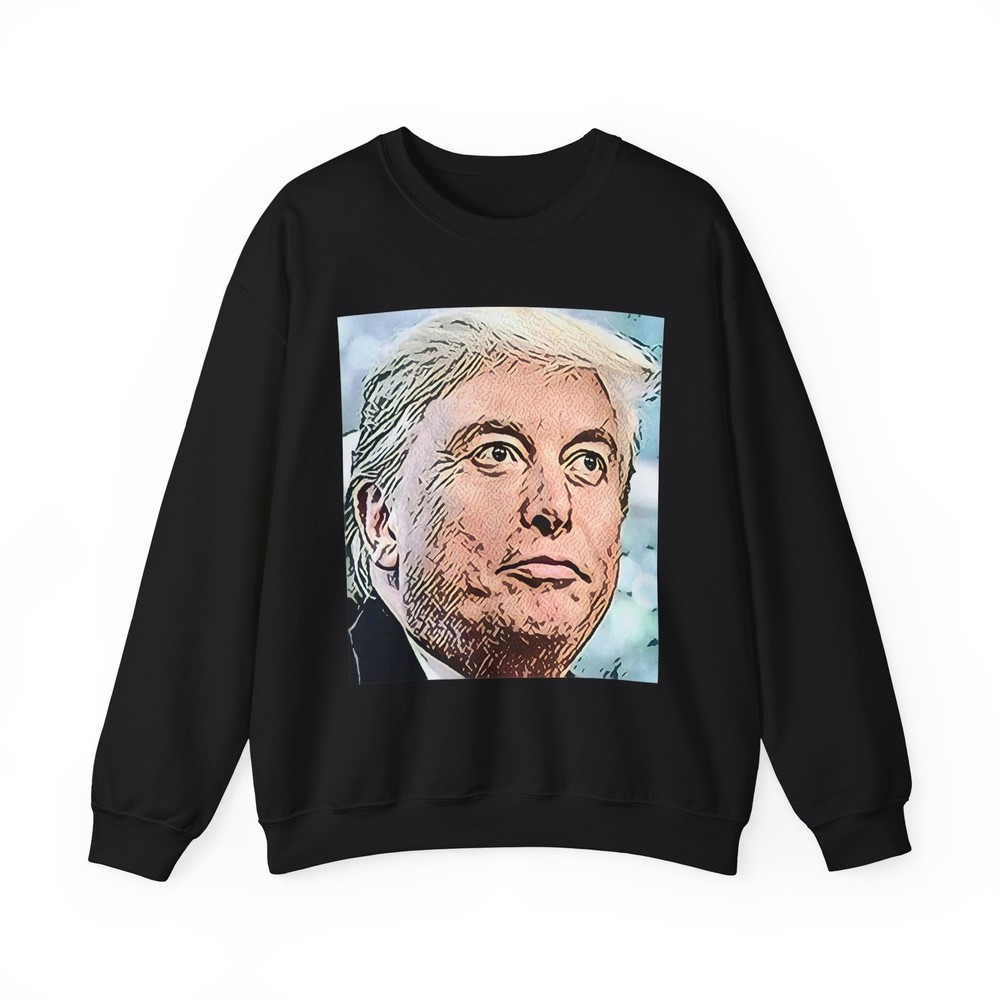 Elon Trump Graphic Print Art Long Sleeve Unisex Heavy Blend™ Crewneck Sweatshirt